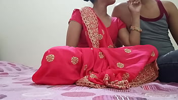 Indian Desi newly married hot bhabhi was fucking on dogy style position with devar in clear Hindi audio