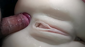 Sexual close-up, penis penetrating snow-white ass