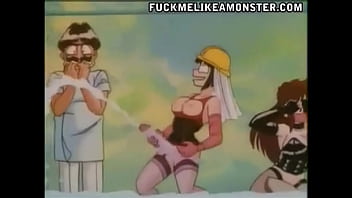 Anime strapon fuck threesome