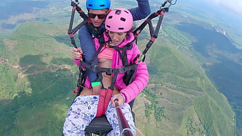 Wet Pussy SQUIRTING IN THE SKY 2200m High In The Clouds while PARAGLIDING